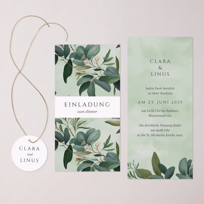 Hochzeitseinladung Tasche, 2 Karten, runden Etikett Liebesrand foto N° 3