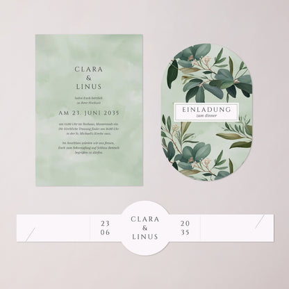 Hochzeitseinladung Banner, 2 Karten Liebesrand foto N° 3