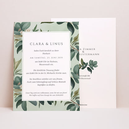 Hochzeitseinladung Porträt Liebesrand foto N° 1