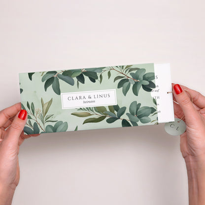 Hochzeitseinladung Mappe 2 Karten, Etikett Liebesrand foto N° 2