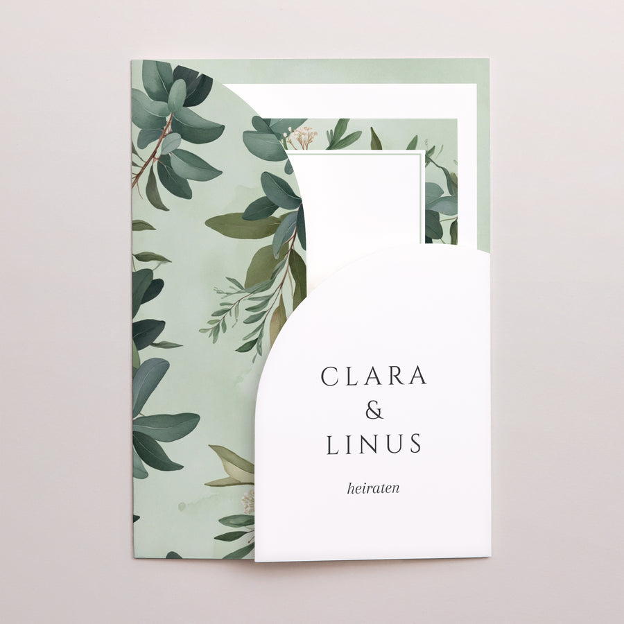 Hochzeitseinladung Hülle für 2 Karten Liebesrand foto