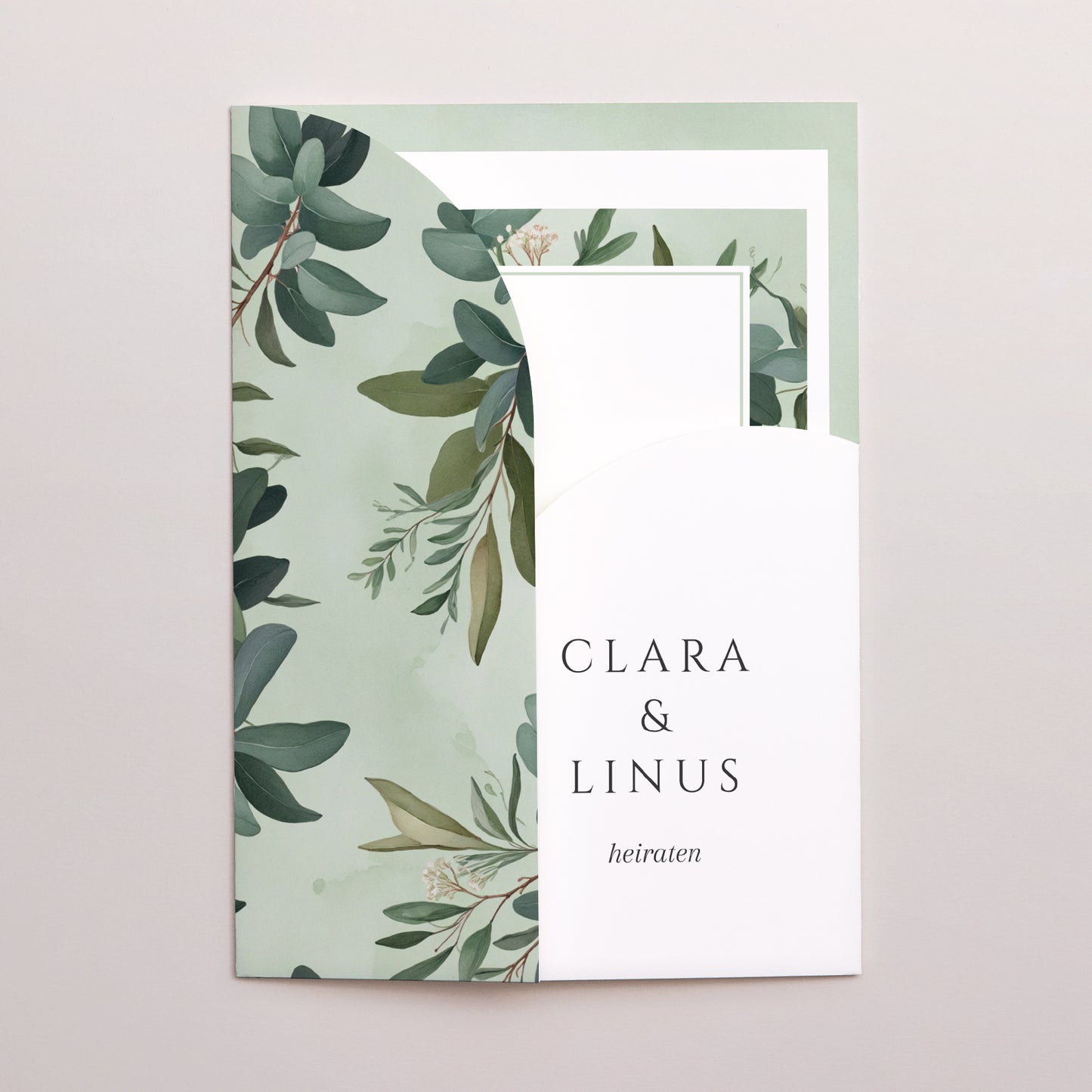 Hochzeitseinladung Hülle für 2 Karten Liebesrand foto N° 2