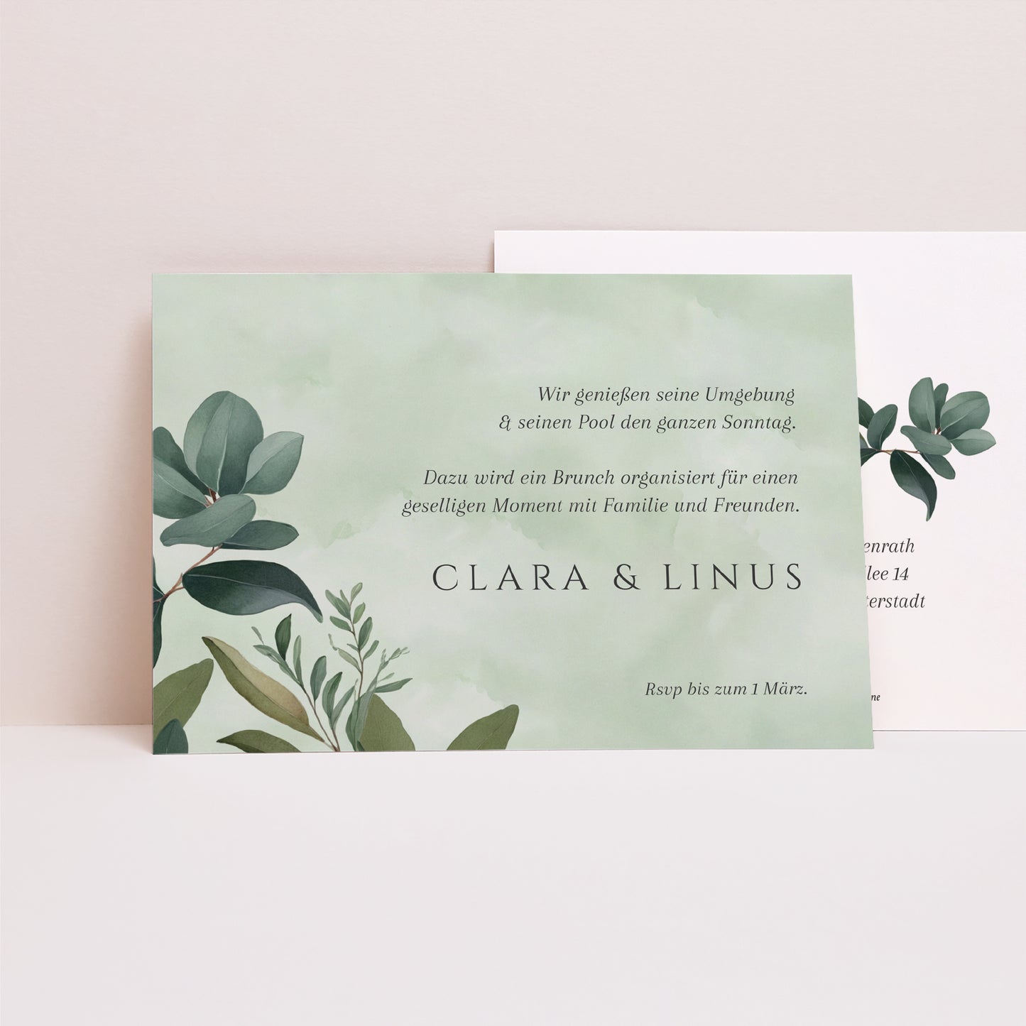 Beilegekarte Hochzeit Landschaft Liebesrand foto N° 1