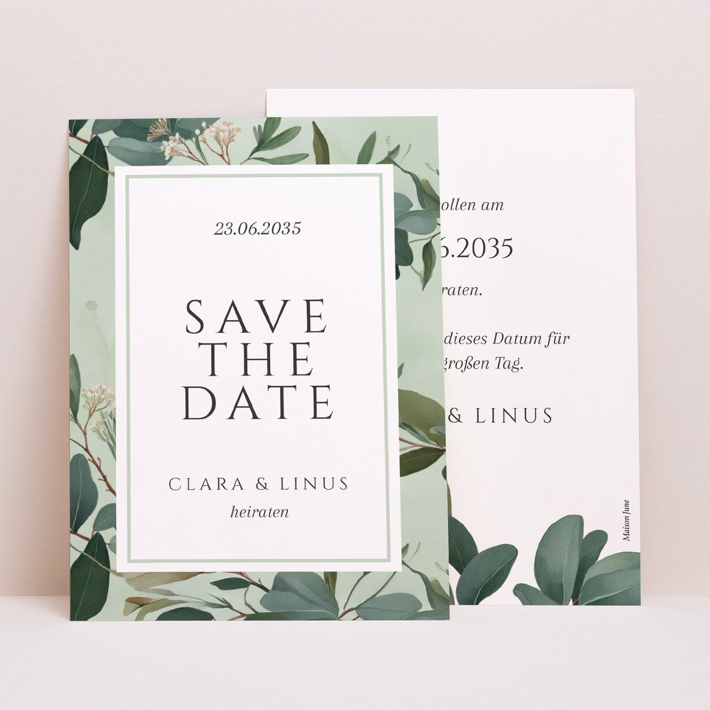 Save the date Karte Hochzeit Porträt Liebesrand foto N° 1