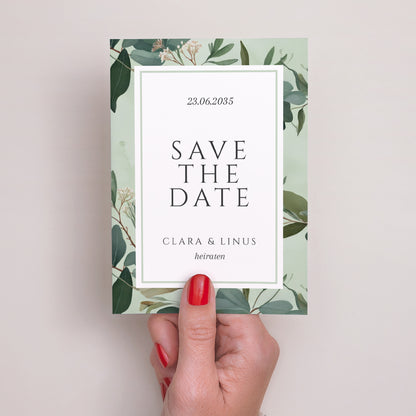 Save the date Karte Hochzeit Porträt Liebesrand foto N° 2