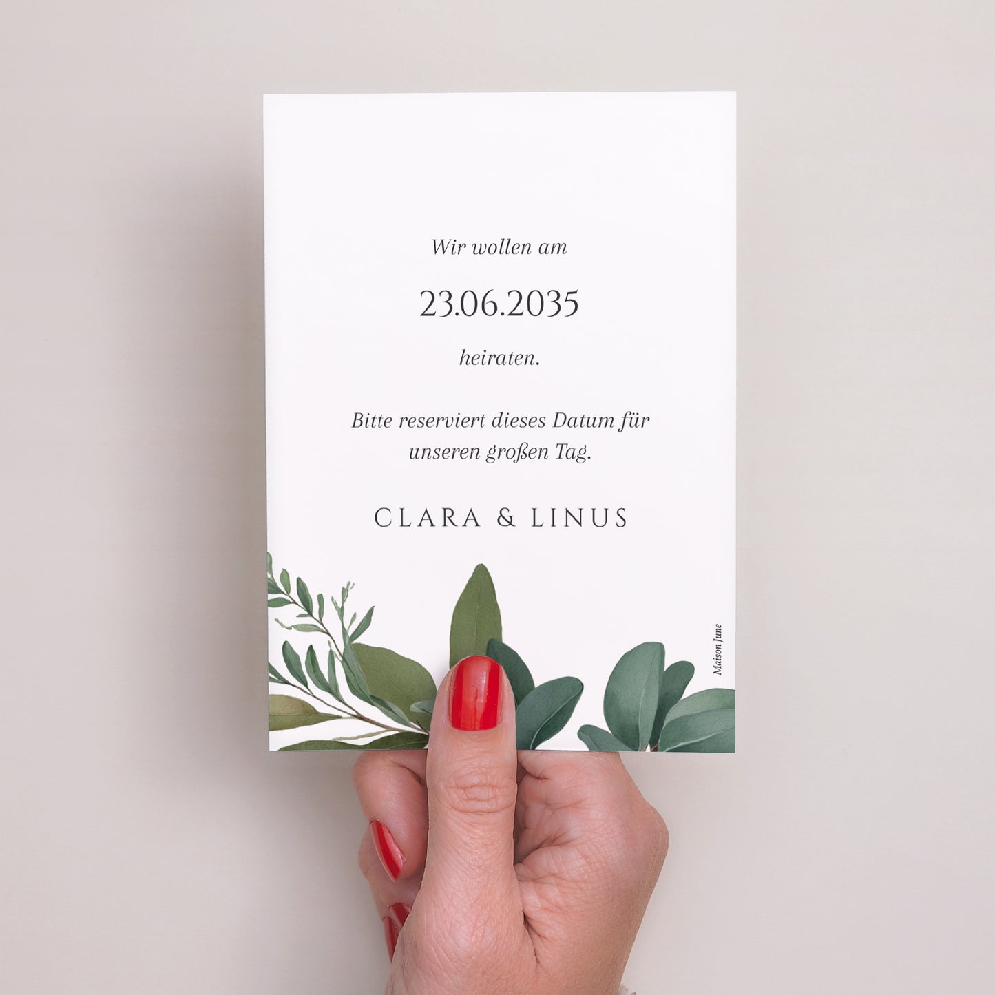 Save the date Karte Hochzeit Porträt Liebesrand foto N° 3