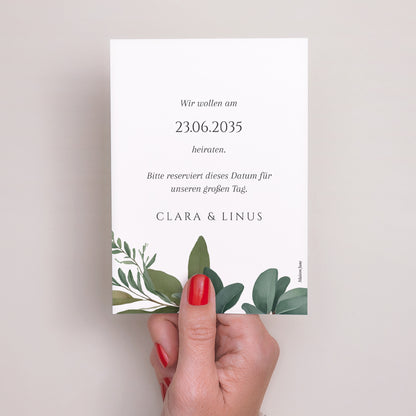 Save the date Karte Hochzeit Porträt Liebesrand foto N° 3