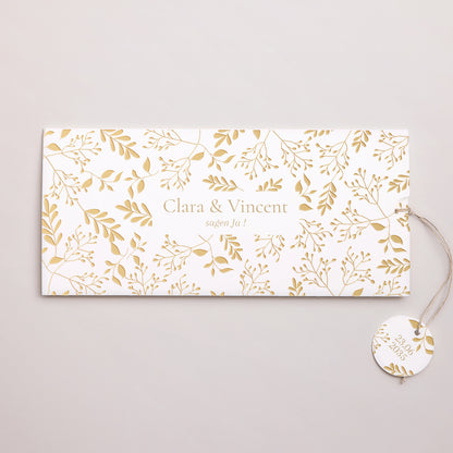 Hochzeitseinladung Mappe 2 Karten, Etikett Aurora Botanica foto N° 1