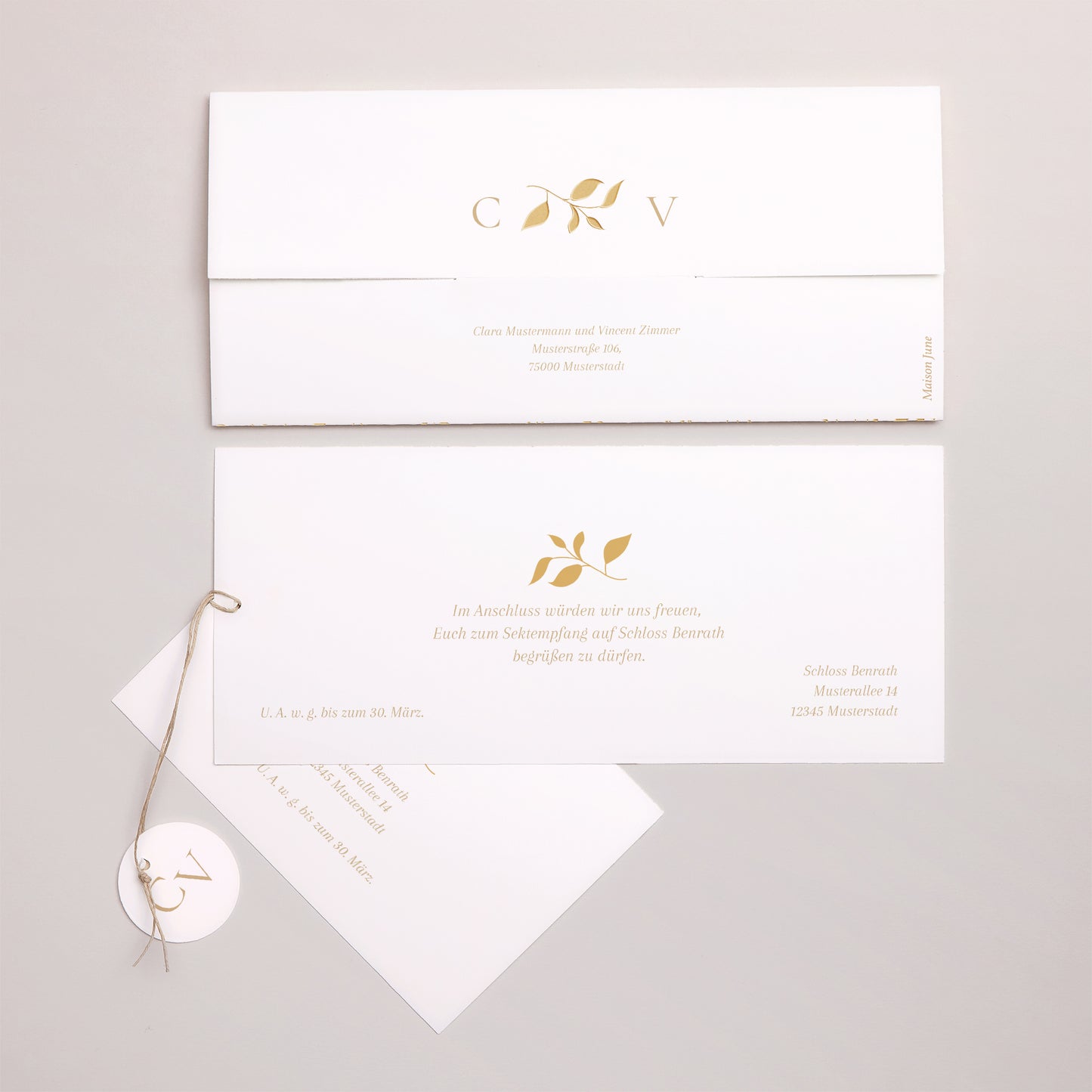 Hochzeitseinladung Mappe 2 Karten, Etikett Aurora Botanica foto N° 4