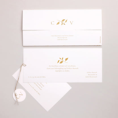 Hochzeitseinladung Mappe 2 Karten, Etikett Aurora Botanica foto N° 4