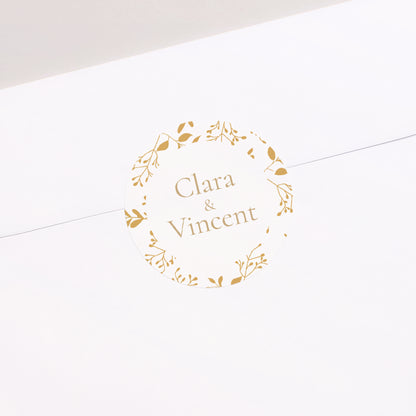 Sticker Hochzeit Rund Aurora Botanica foto N° 1