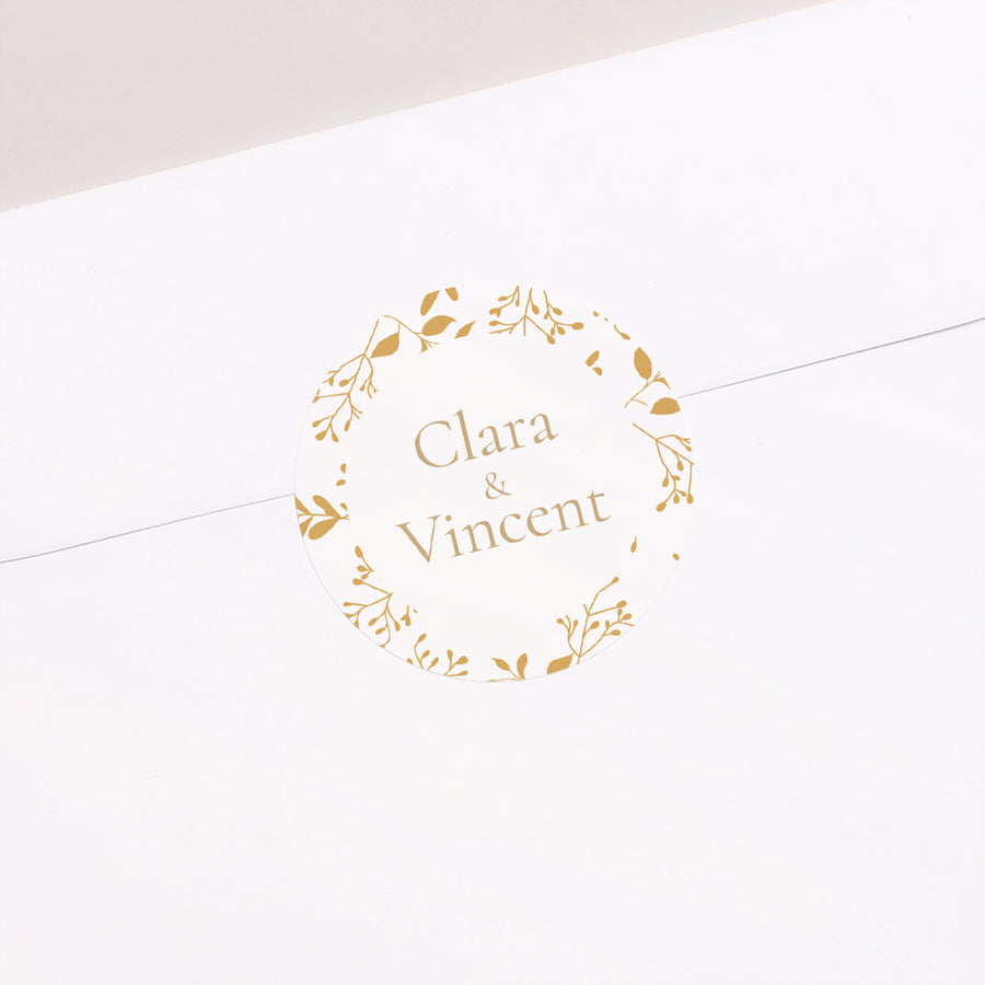 Sticker Hochzeit Rund Aurora Botanica foto