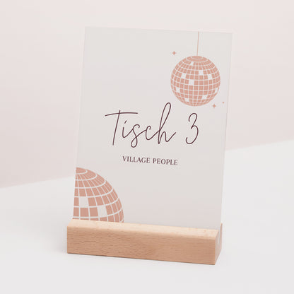 Tischnummern Hochzeit Rechteck Disco-Kugel foto N° 3
