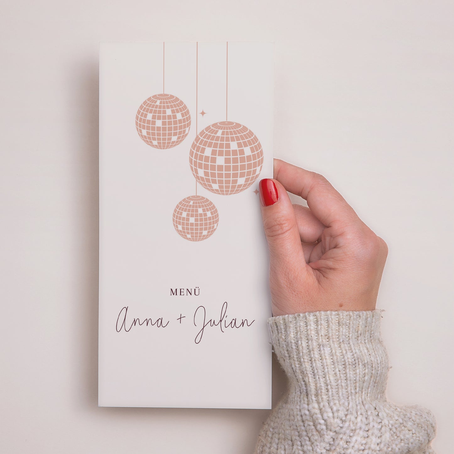 Menükarte Hochzeit Panoramatisches Porträt Disco-Kugel foto N° 2