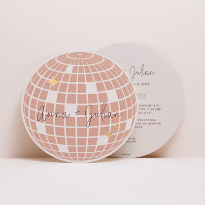 Hochzeitseinladung Rund Disco-Kugel foto N° 1