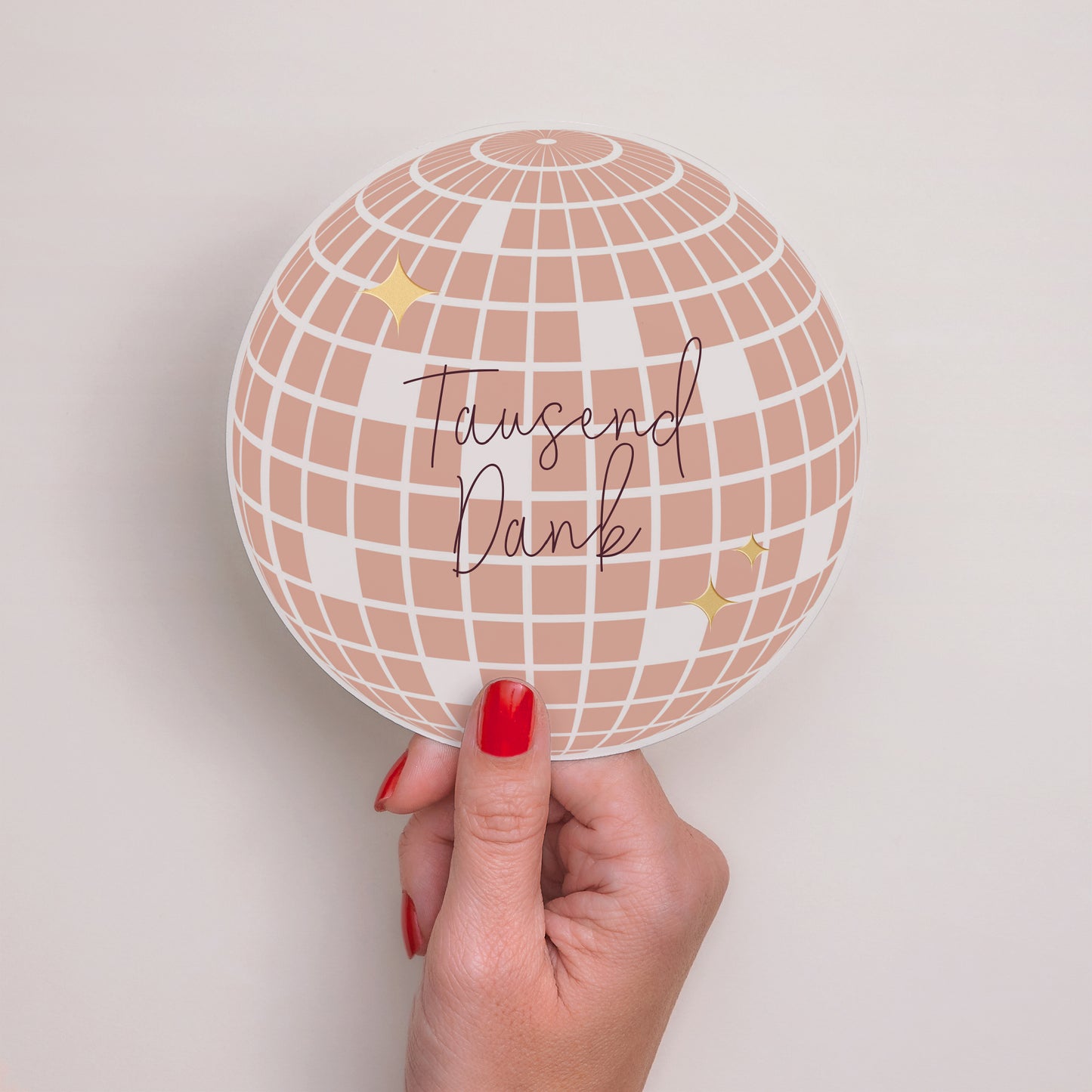 Dankeskarte Hochzeit Rund Disco-Kugel foto N° 2