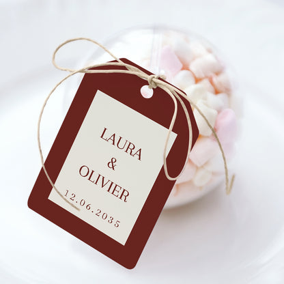 Geschenkbox Hochzeit Ball mit Wimpel-Etikett Altes Geld foto N° 1