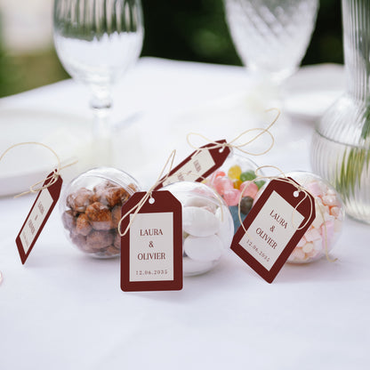 Geschenkbox Hochzeit Ball mit Wimpel-Etikett Altes Geld foto N° 2