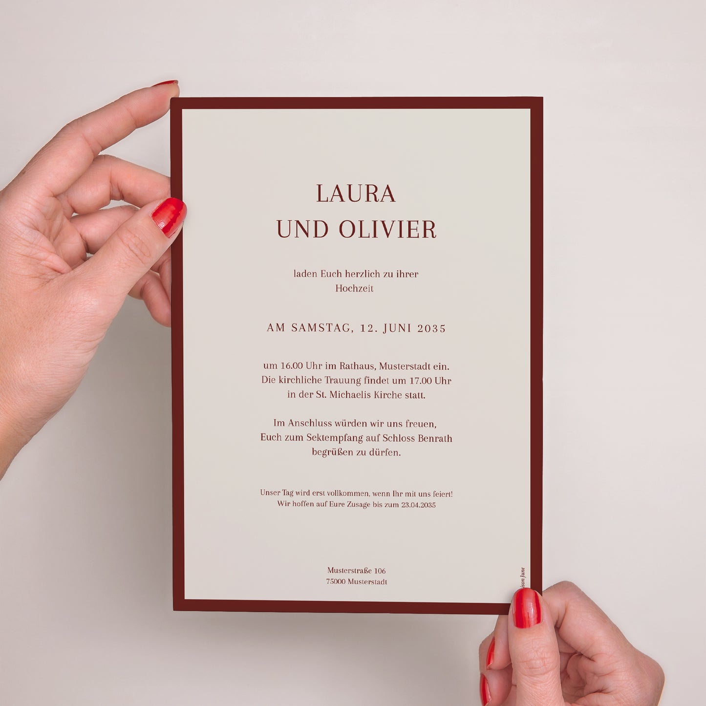 Hochzeitseinladung Porträt Altes Geld foto N° 3