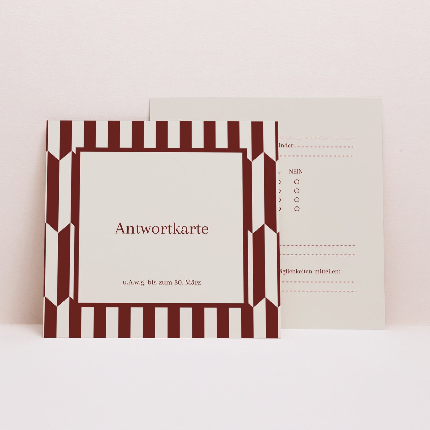 Antwortkarte Hochzeit Quadrat Altes Geld foto N° 1