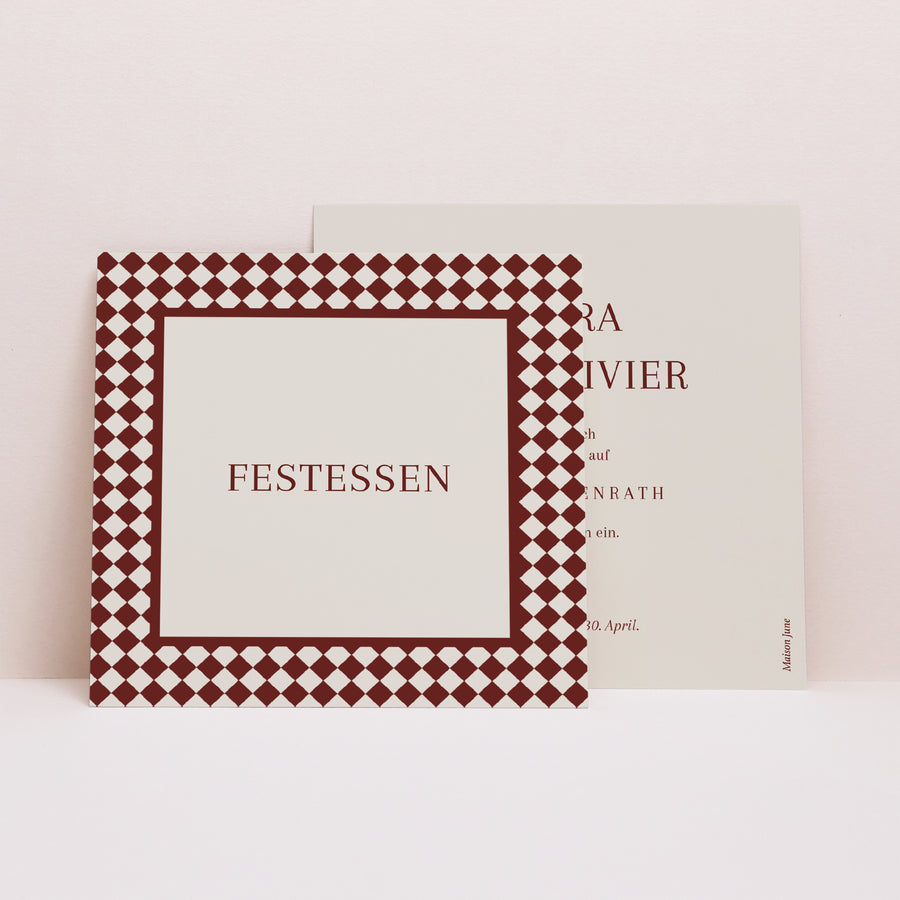 Einladungskarte Hochzeit Quadrat Altes Geld foto