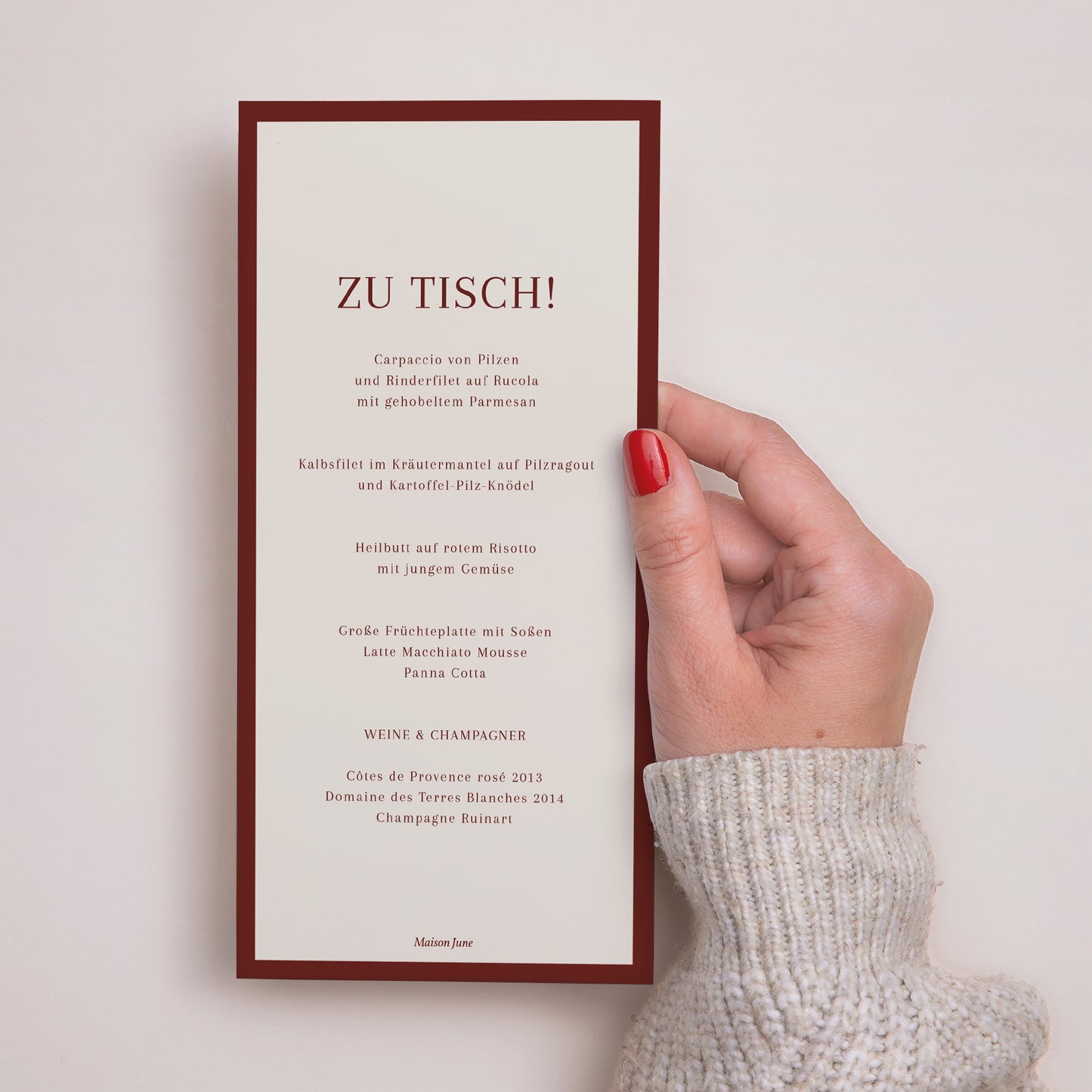 Menükarte Hochzeit Panoramatisches Porträt Altes Geld foto N° 3