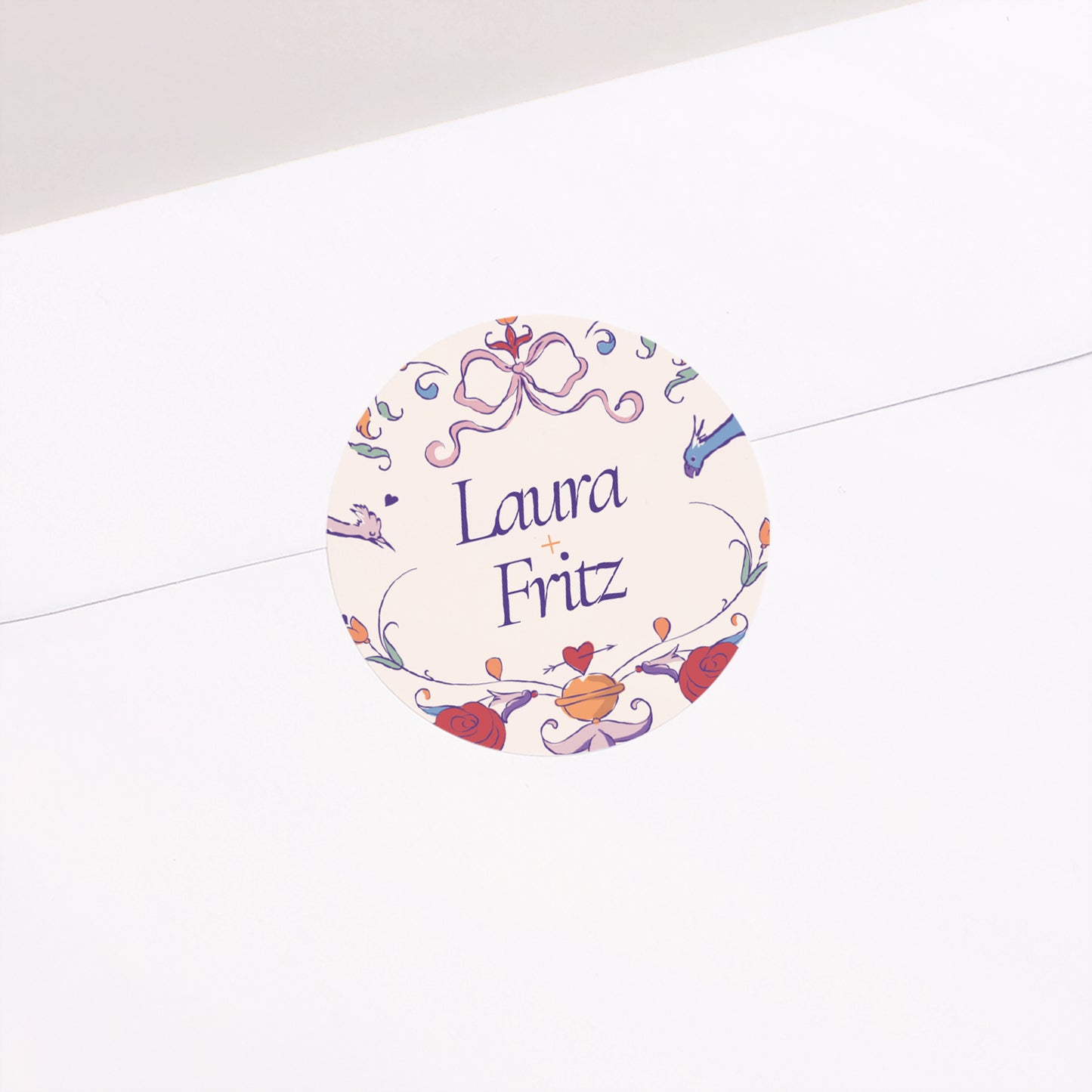 Sticker Hochzeit Rund Liebesdekorum foto N° 1