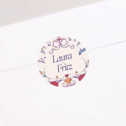 Sticker Hochzeit Rund Liebesdekorum foto N° 1