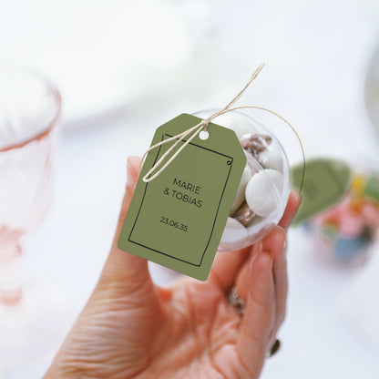 Geschenkbox Hochzeit Ball mit Wimpel-Etikett Alles grün foto N° 3