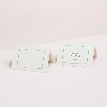 Tischkarten Hochzeit Quer Alles grün foto N° 1