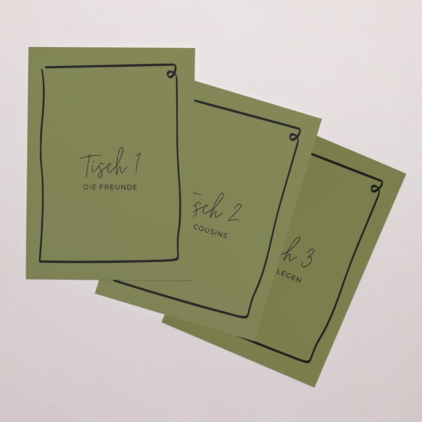 Tischnummern Hochzeit Rechteck Alles grün foto N° 1