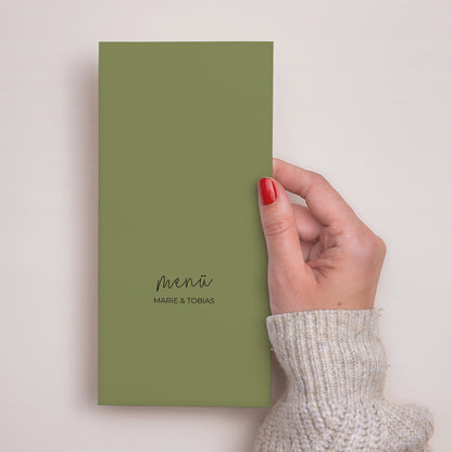 Menükarte Hochzeit Panoramatisches Porträt Alles grün foto N° 2