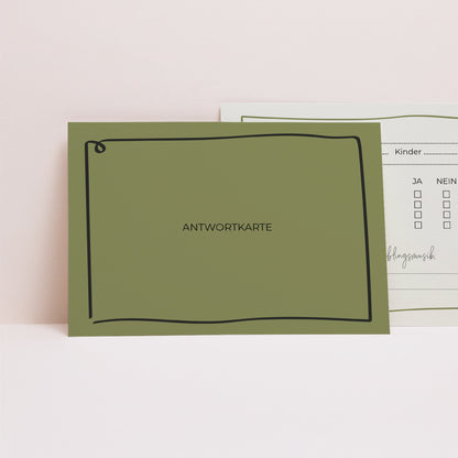 Antwortkarte Hochzeit Landschaft Alles grün foto N° 1