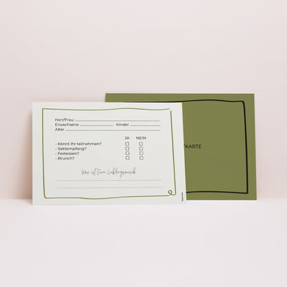 Antwortkarte Hochzeit Landschaft Alles grün foto N° 2