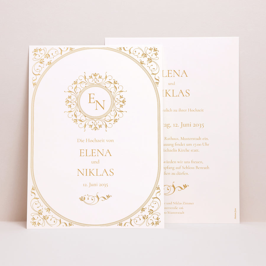 Hochzeitseinladung Porträt Barockromanze foto