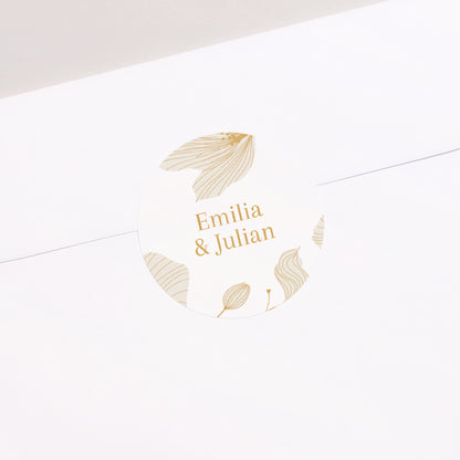Sticker Hochzeit Rund Linea Botanica foto N° 1