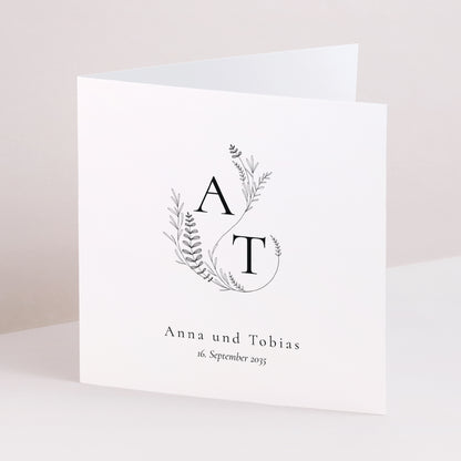 Hochzeitseinladung Doppelflügelfenster Pflanzliche Eleganz foto N° 1