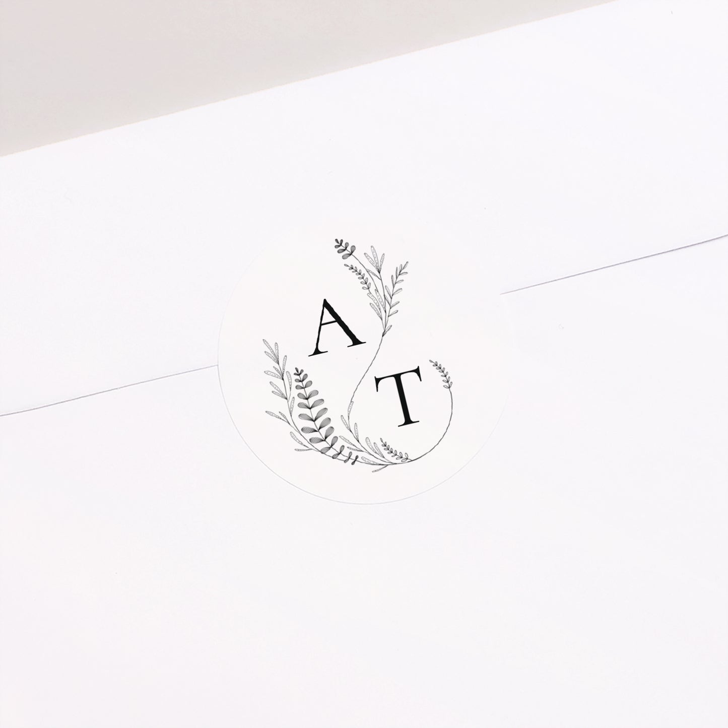 Sticker Hochzeit Rund Pflanzliche Eleganz foto N° 1