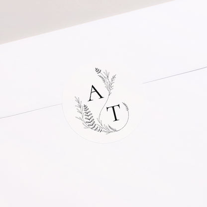 Sticker Hochzeit Rund Pflanzliche Eleganz foto N° 1