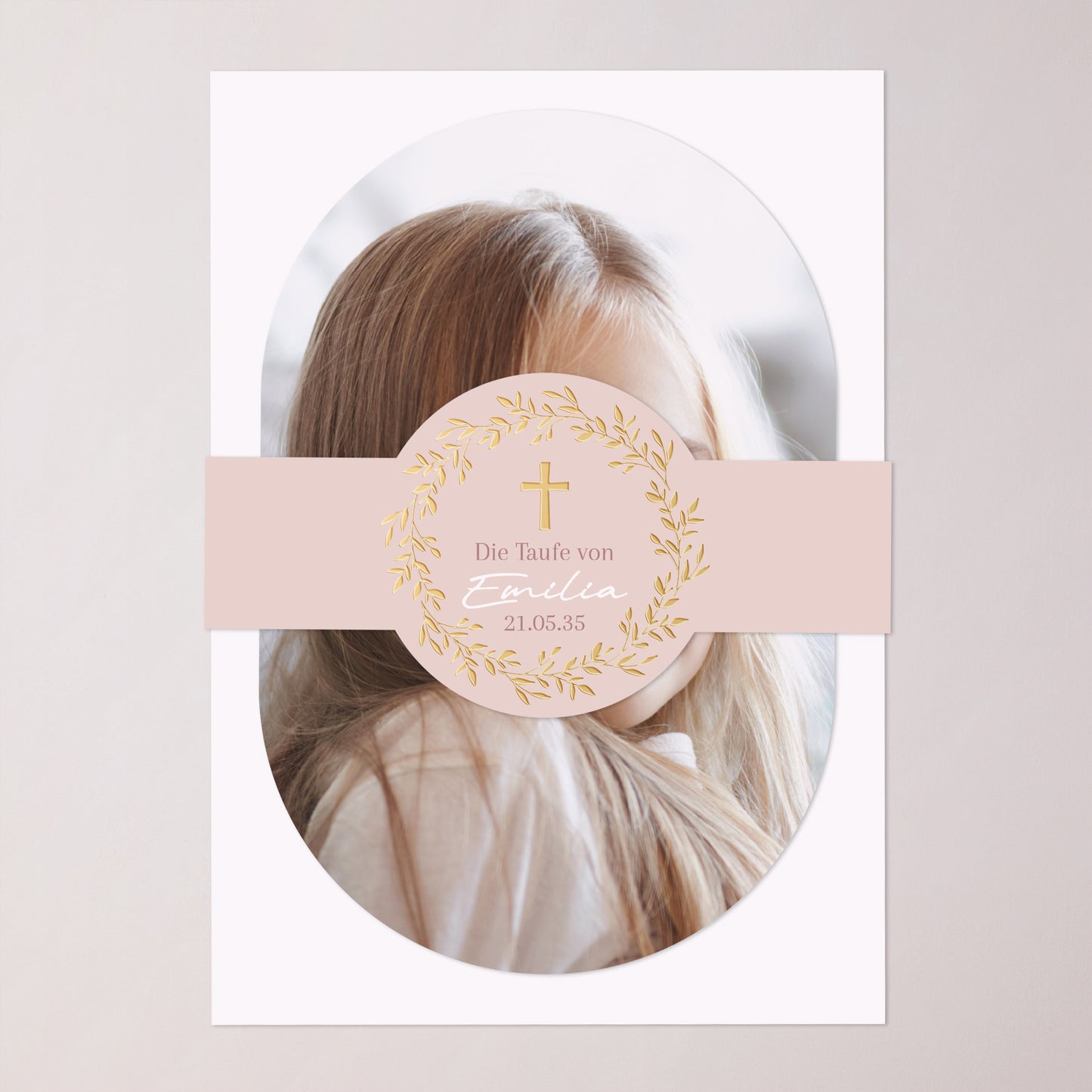 Taufeinladung Banner, 2 Karten Krone der süßen Rose foto N° 1