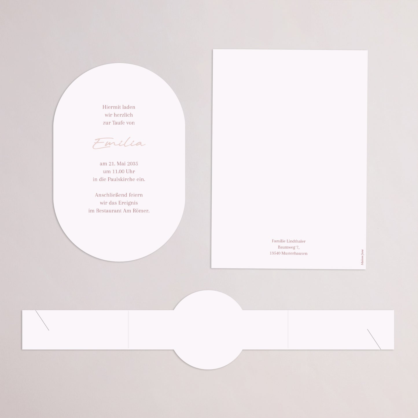 Taufeinladung Banner, 2 Karten Krone der süßen Rose foto N° 4