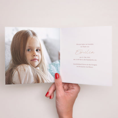 Taufeinladung Doppelflügelfenster Krone der Süße foto N° 2