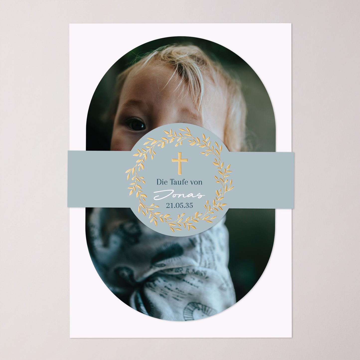 Taufeinladung Banner, 2 Karten Blaue Zartheitkrone foto N° 1