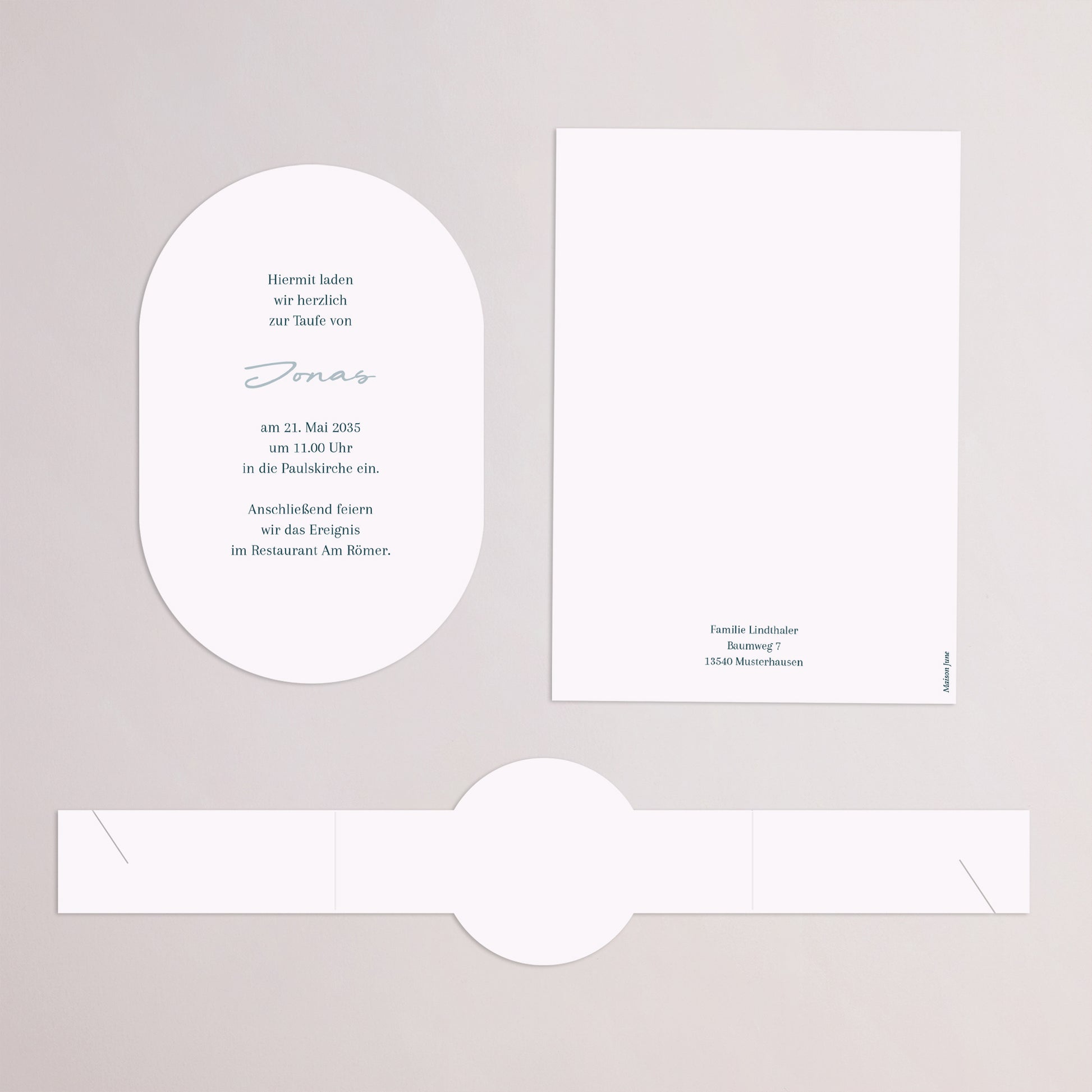 Taufeinladung Banner, 2 Karten Blaue Zartheitkrone foto N° 4