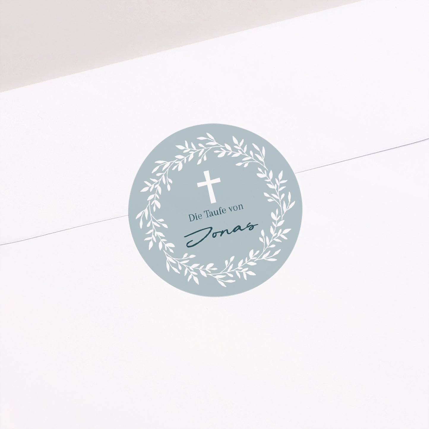 Sticker Taufe Rund Blaue Zartheitkrone foto N° 1