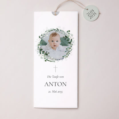Taufeinladung Portrait-Hülle 2 Karten, Etikett Die Heilige Krone foto N° 1