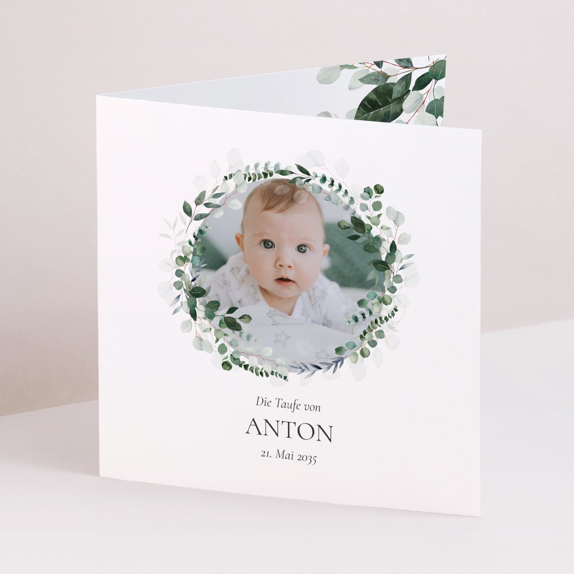 Taufeinladung Doppelflügelfenster Die Heilige Krone foto N° 1