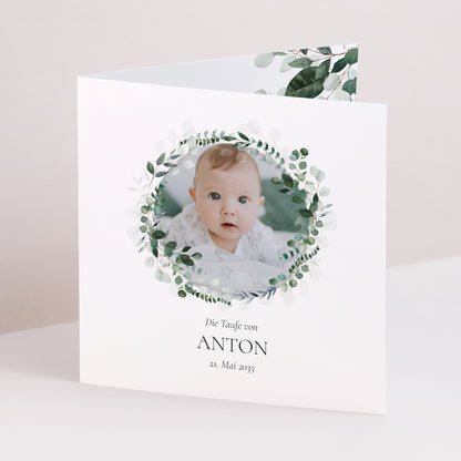 Taufeinladung Doppelflügelfenster Die Heilige Krone foto N° 1