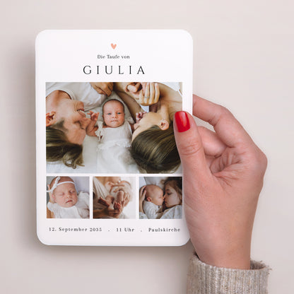 Taufeinladung Porträt, abgerundete Kanten Sanfte Segnung foto N° 2