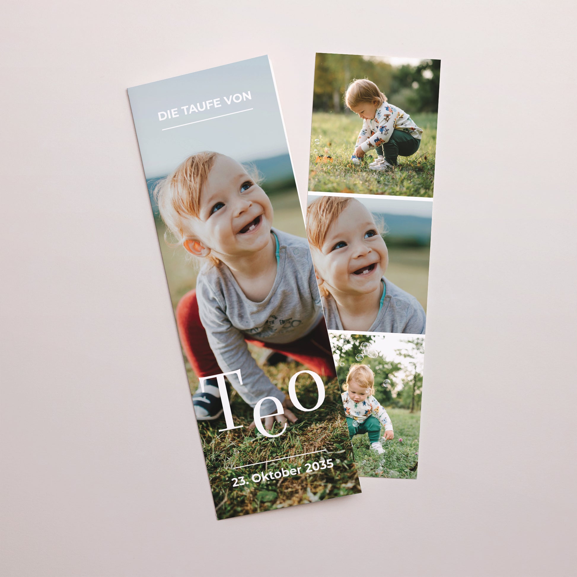 Taufeinladung Fotoautomaten Lesezeichen Die Zeit der Gnade foto N° 1